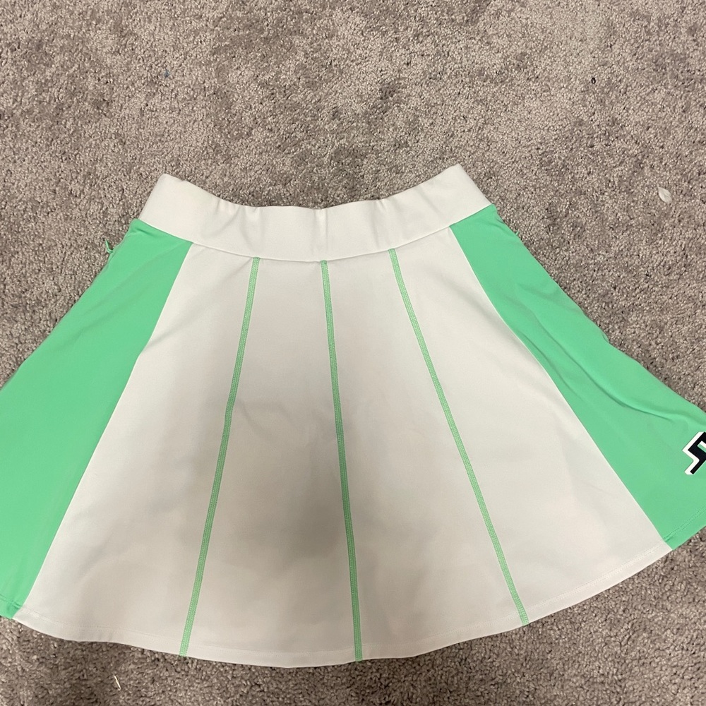J Lindeberg White Lime Green Tennis Golf Skort Jolie Skirt Zip Pockets S